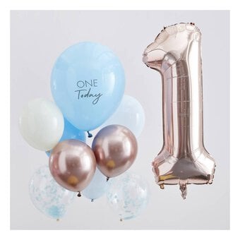 Ginger Ray Blue 1st Birthday Balloon Kit image number 2
