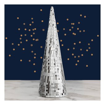 Silver Mirror Ball Tree 30cm 