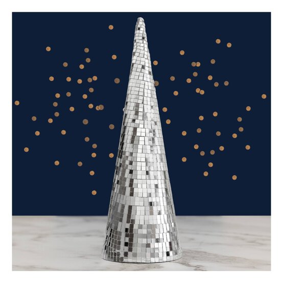 Silver Mirror Ball Tree 30cm 