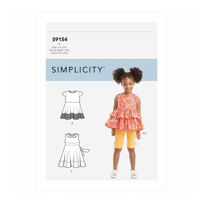 Simplicity Kids’ Dress and Leggings Sewing Pattern S9154 image number 1