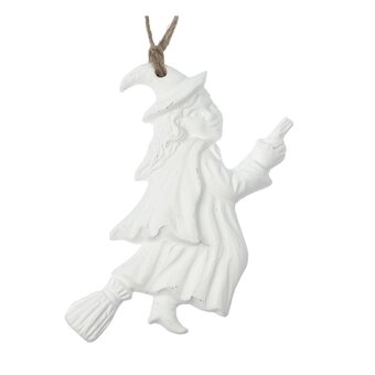 Hanging Plaster Witch Decoration 10cm