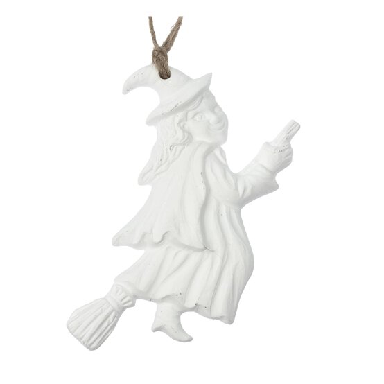 Hanging Plaster Witch Decoration 10cm image number 2