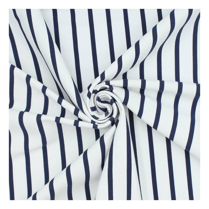 Breton Stripe Cotton Spandex Jersey Fabric by the Metre image number 1