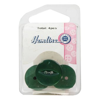 Hemline Emerald Basic Fish Eye Button 4 Pack