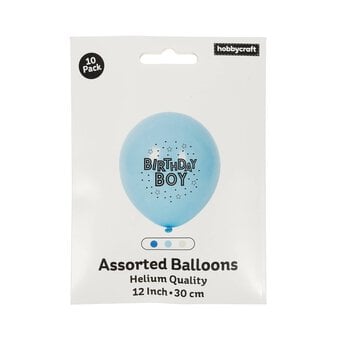 Blue Happy Birthday Latex Balloons 10 Pack image number 3