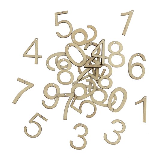 Natural Wooden Numbers 30 Pieces image number 1