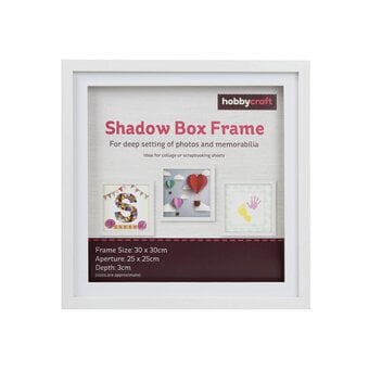 White Shadow Box Frame 30cm x 30cm