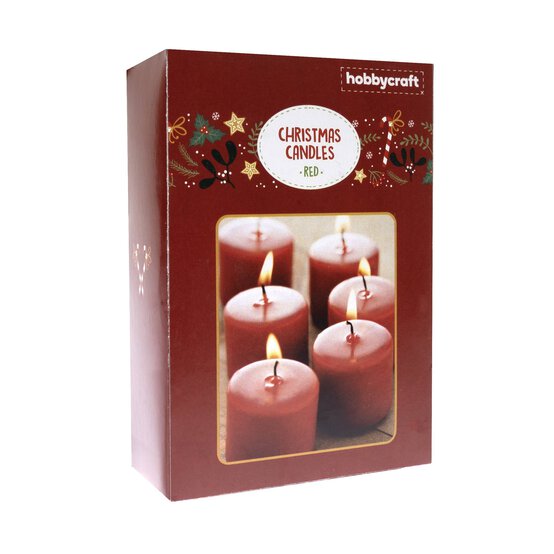 Red Christmas Candles 6 Pack  image number 3