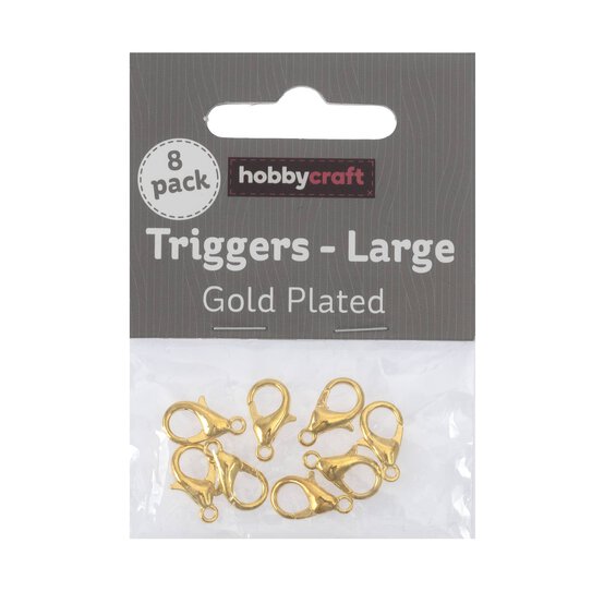 Gold Plated Trigger Clasp 15 x 6mm 8 Pack image number 1