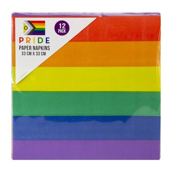 Pride Rainbow Paper Napkins 12 Pack