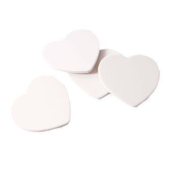 Unglazed Ceramic Heart Coasters 4 Pack image number 3