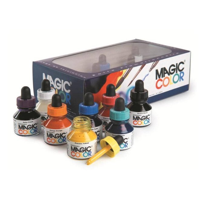 Magic Colour Liquid Acrylic Ink Introductory Set 28ml 8 Pack image number 1