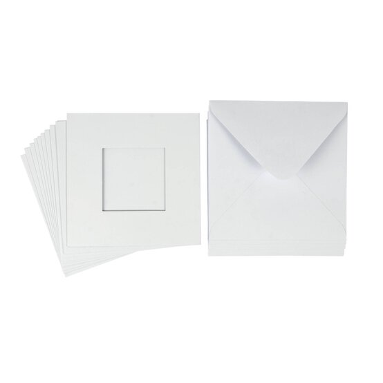 White Trifold Square Aperture Cards 5 x 5 Inches 10 Pack image number 3