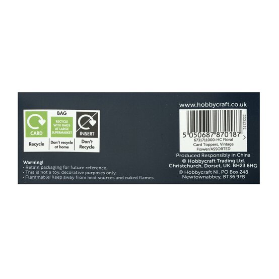 Vintage Flower Card Toppers 8 Pack image number 5