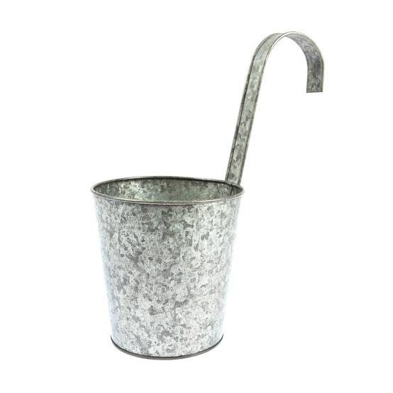 Hanging Galvanised Metal Planter 14cm x 12cm x 30cm image number 1
