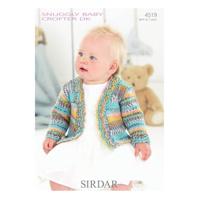 Sirdar Snuggly Baby Crofter DK Cardigans Digital Pattern 4519 image number 1