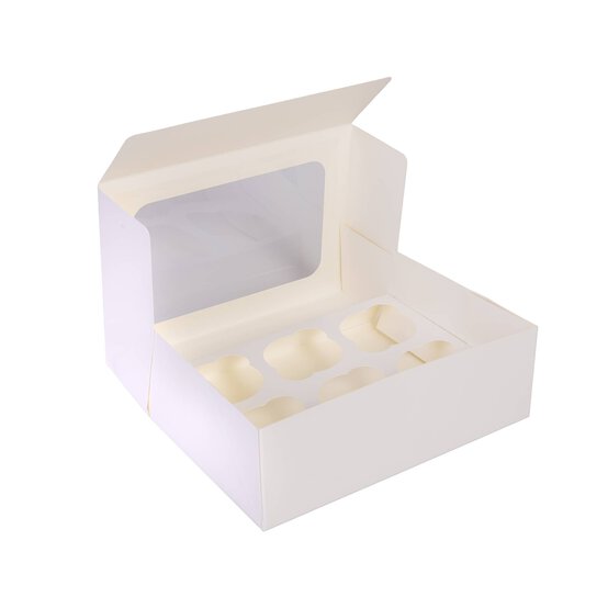 White Cupcake Tray Box 6 Wells image number 2