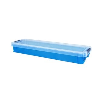 Whitefurze Allstore 1.25 Litre Translucent Blue Storage Box 