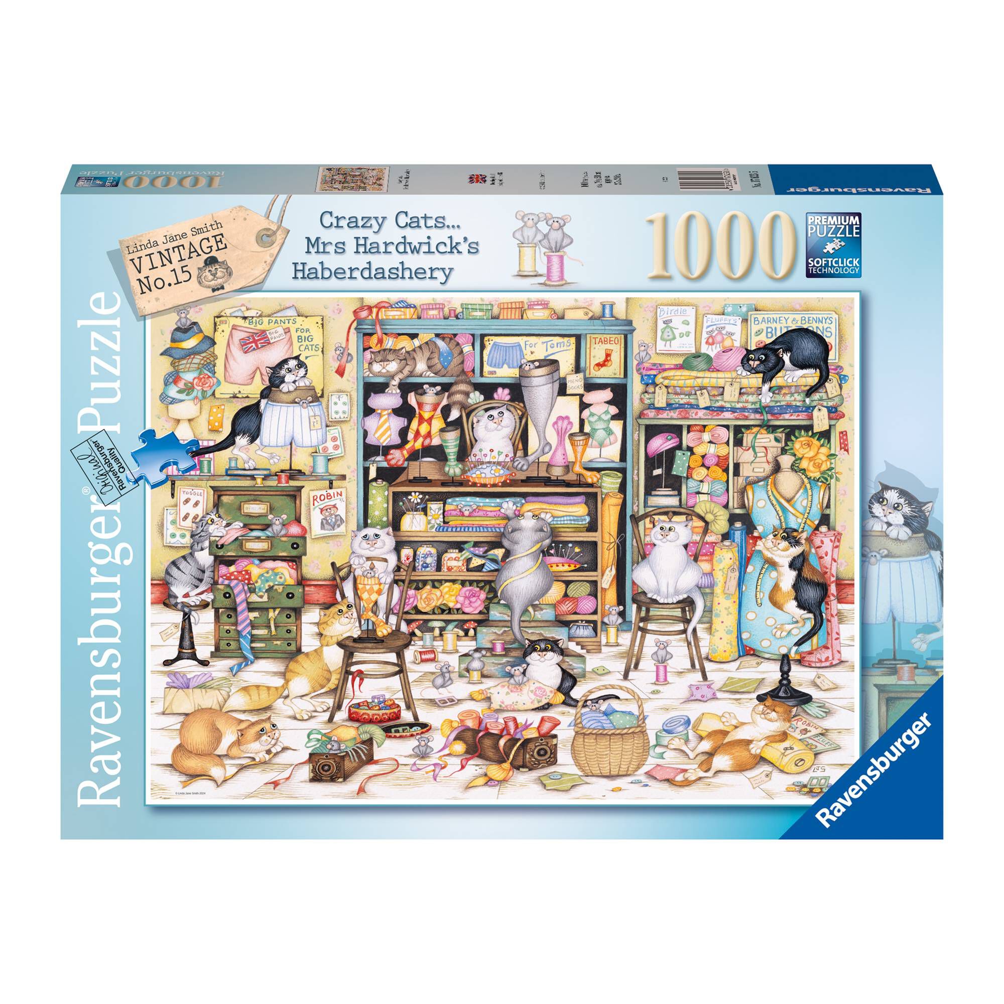 Ravensburger Crazy Cats - Tom Cat's kamerplanten, 500 stukjes puzzel voor volwassenen en kinderen vanaf 10 jaar - dieren