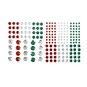 Red, White and Green Gem Stickers 197 Pack  image number 1