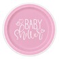Pink Hearts Baby Shower Paper Plates 8 Pack image number 1
