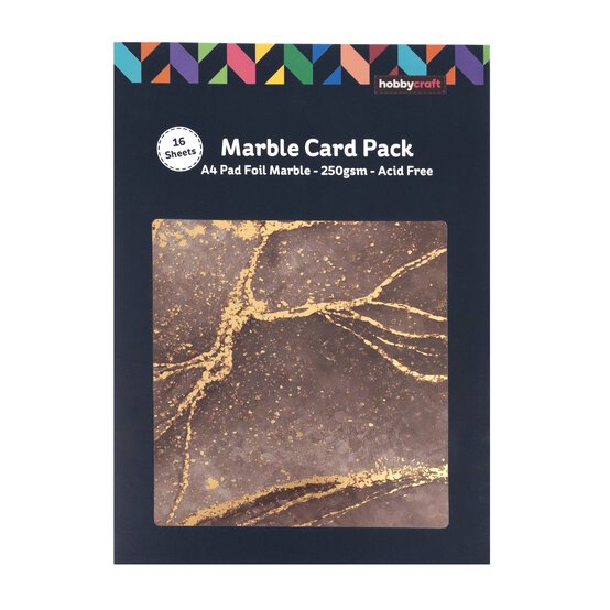 Brown Marble Foil Card A4 16 Pack image number 3
