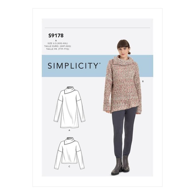 Simplicity Knit Top Sewing Pattern S9178 (XXS-XXL) image number 1