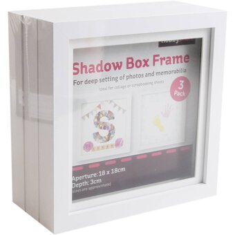 White Shadow Box Frame 18cm x 18cm 3 Pack image number 4