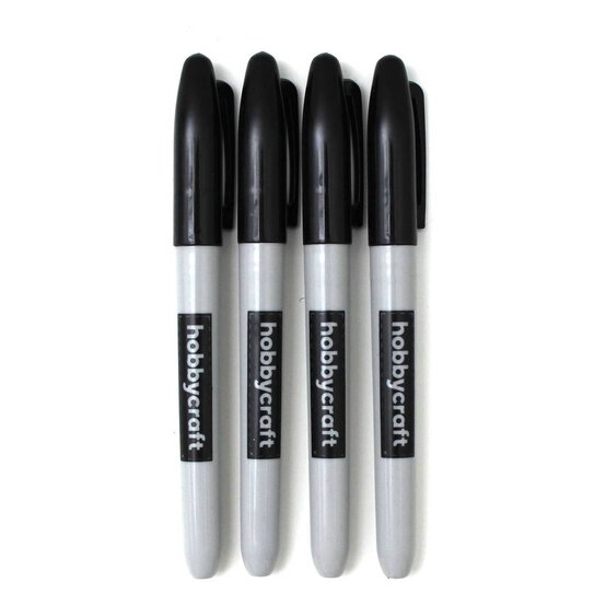 Black Permanent Markers 4 Pack