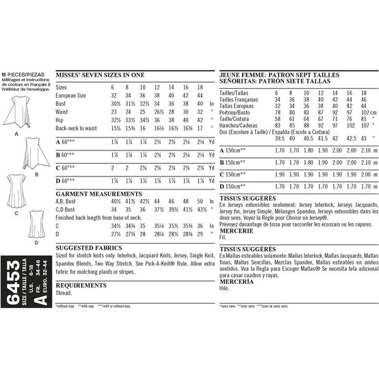 New Look Women's Knit Tops Sewing Pattern 6453 image number 3