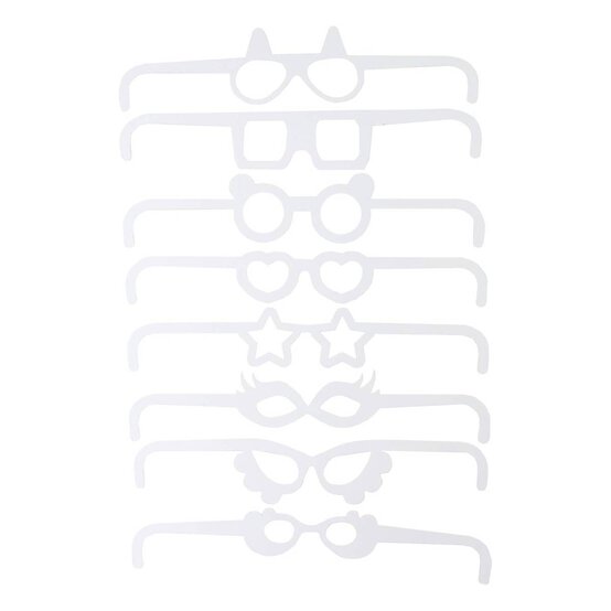 Colour-In Paper Glasses 16 Pack image number 1