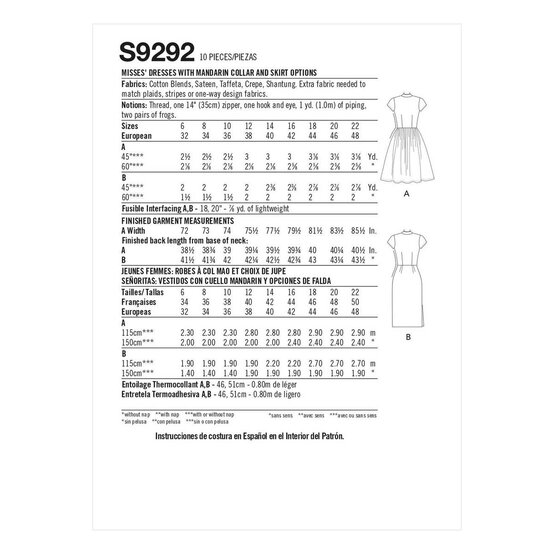 Simplicity Women&rsquo;s Dress Sewing Pattern S9292 (6-14) image number 2