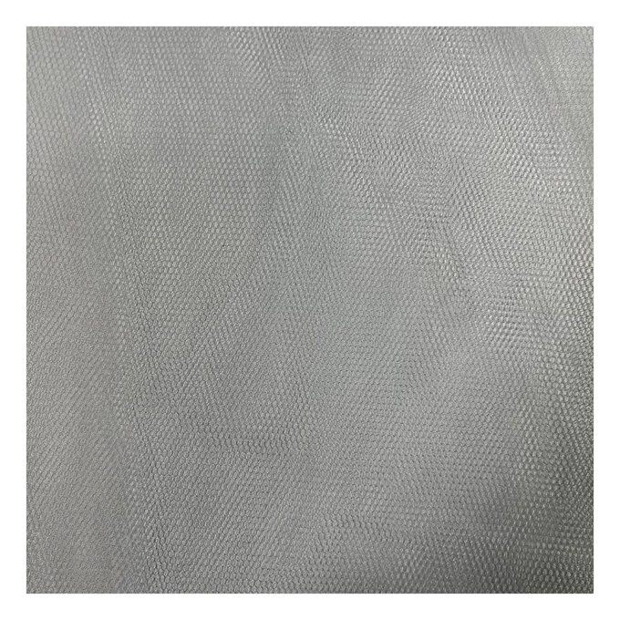 Silver Grey Nylon Dress Net Fabric by the Metre image number 1