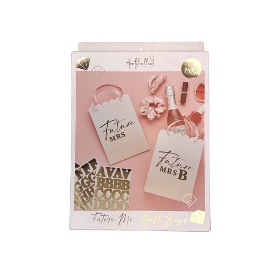 Pink and Gold Future Mrs Party Bags 4 Pack image number 1