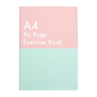 Pink and Aqua Exercise Book A4