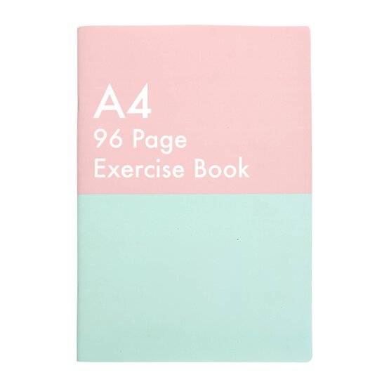 Pink and Aqua Exercise Book A4 image number 1