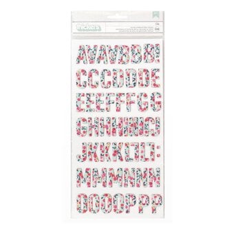 Pebbles Ella Printed Chipboard Letter Thickers Stickers 106 Pieces