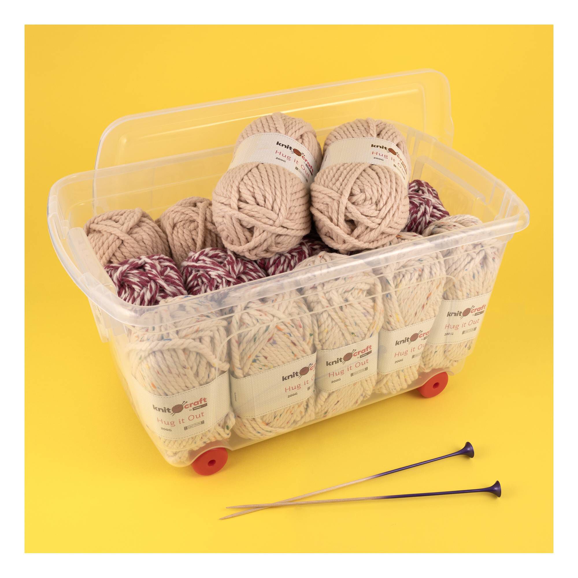 Whitefurze Clear Storage Box on Wheels 45 Litres Hobbycraft