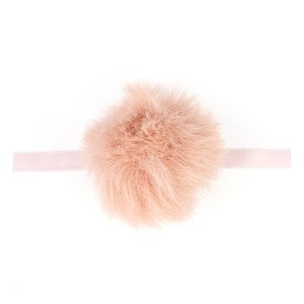 Pale Pink Faux Fur Pom Pom 6cm image number 2