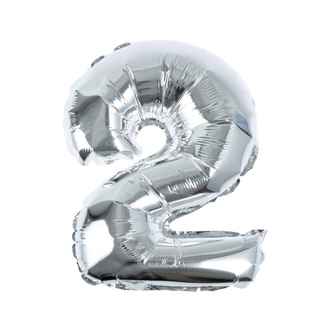 Silver Foil Number 2 Balloon image number 1