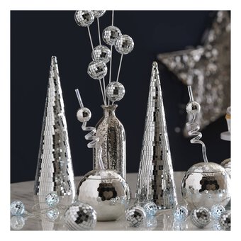 Silver Mirror Ball Tree 30cm 