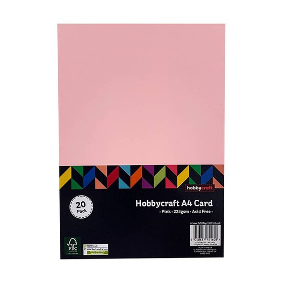 Pink Card A4 20 Pack