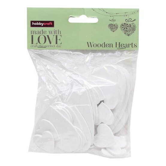 Natural Wooden Hearts 29 Pack image number 2