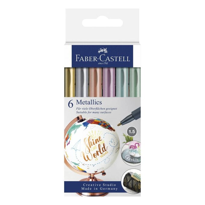 Faber-Castell Metallic Markers 6 Pack image number 1