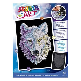Snow Wolf Blue Sequin Art Kit image number 2