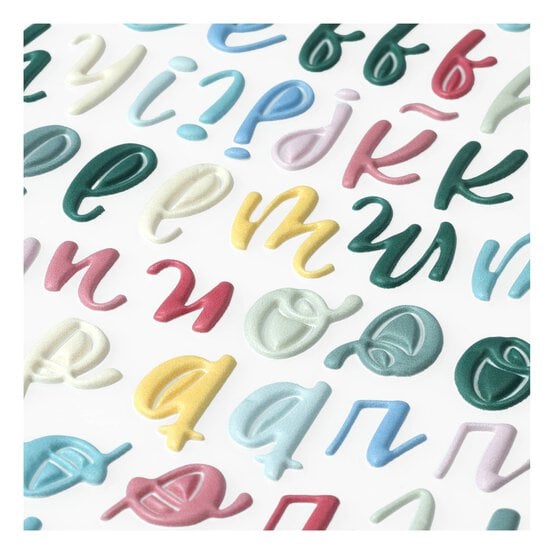 Matt Pastel Uppercase Puffy Script Alphabet Stickers image number 2
