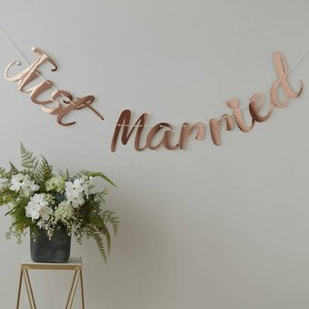 Rose Gold Just Married Bunting 2m image number 3