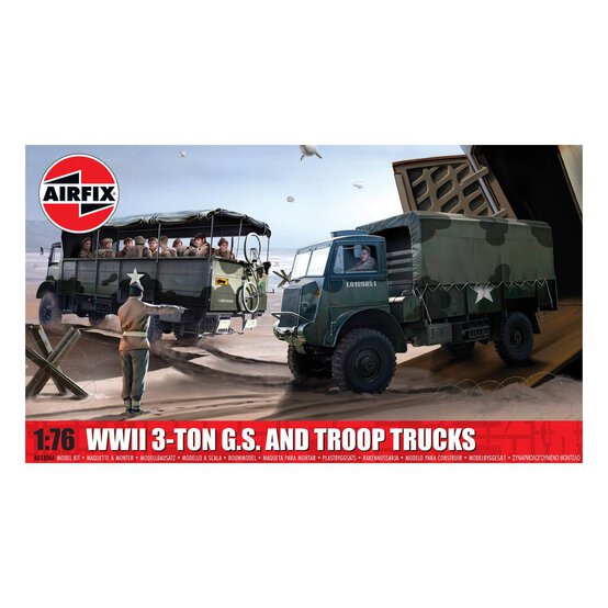 Airfix WWII 3-Ton G.S. and Troop Trucks Model Kit 1:76 image number 1