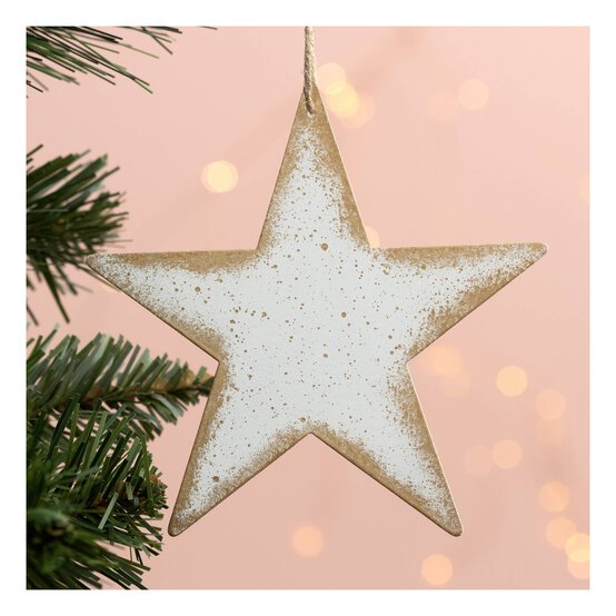 Hanging Metal Star Decoration 11cm  image number 1