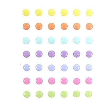 Mixed Pastel Adhesive Gems 10mm 42 Pack